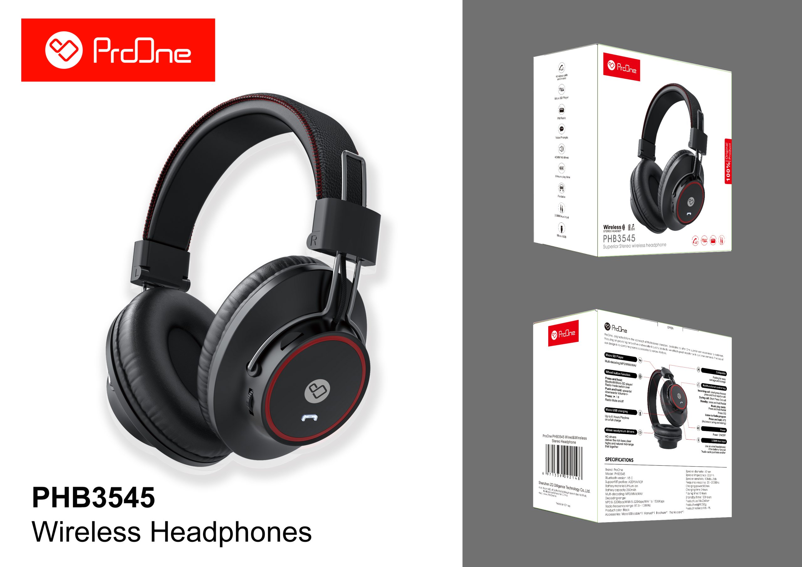 هدفون بلوتوثی پرووان مدل PHB3545